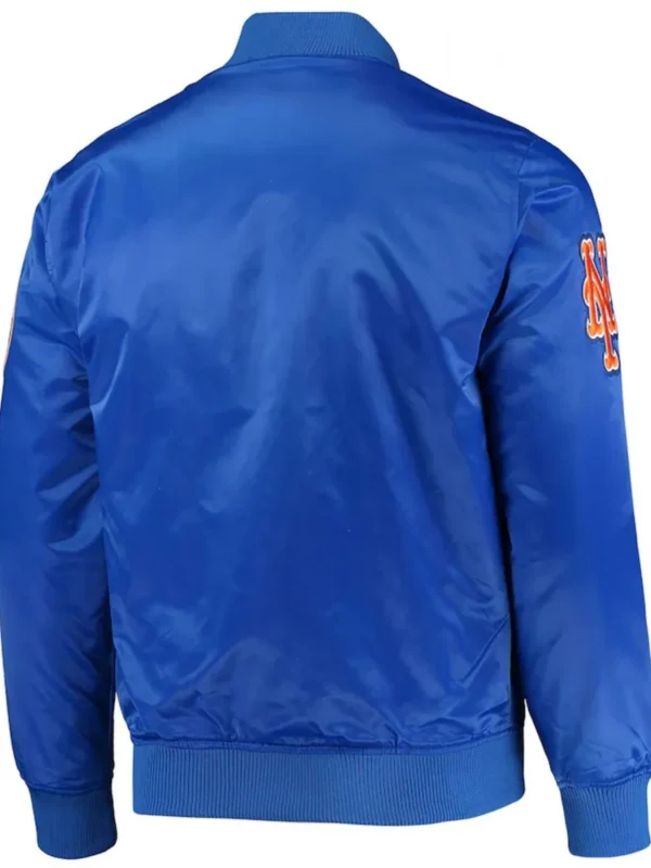 New York Mets Full-Snap Royal Blue Satin Jacket