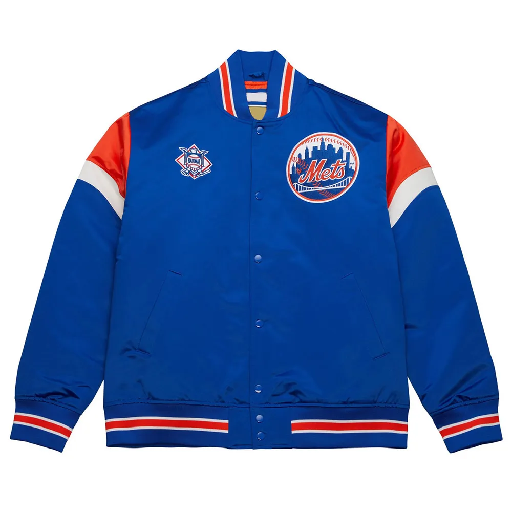 New York Mets Heavyweight Royal Satin Jacket New York Mets Heavyweight Royal Satin Jacket