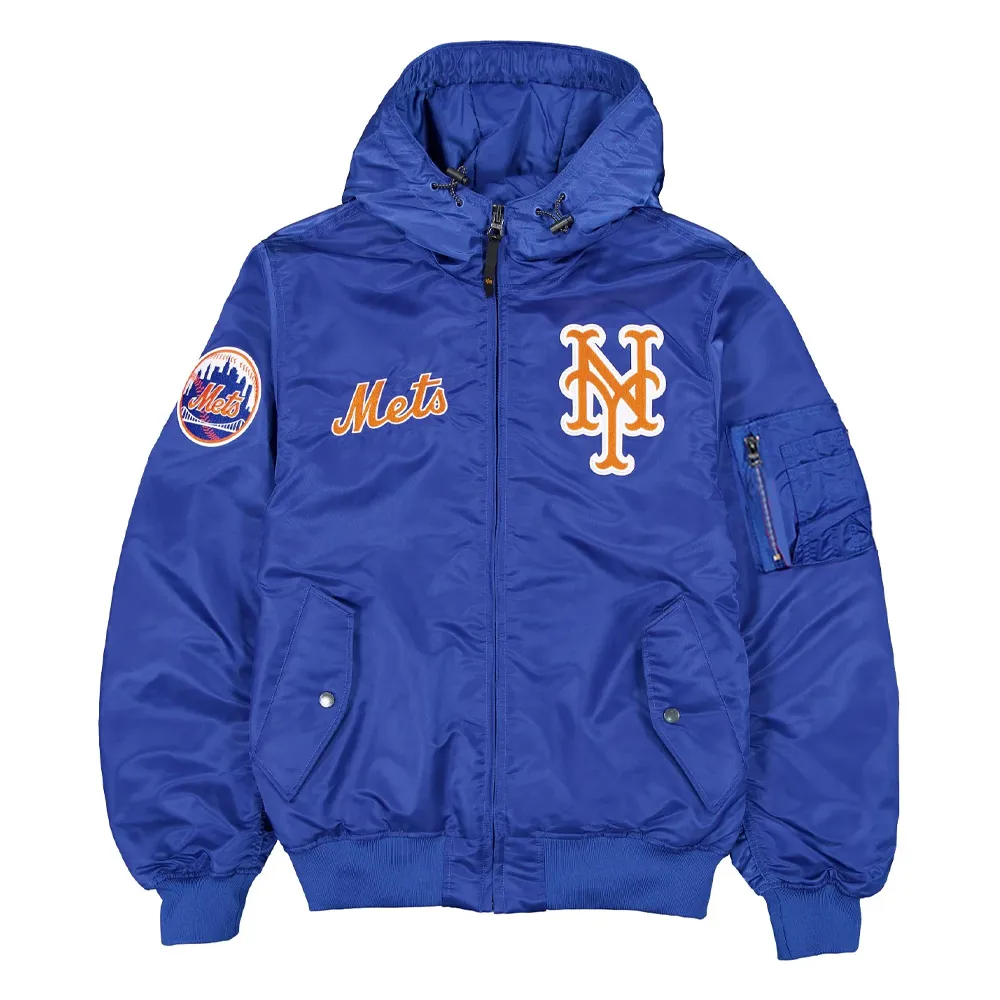 New York Mets Historic L-2B Hooded Bomber Jacket New York Mets Historic L-2B Hooded Bomber Jacket