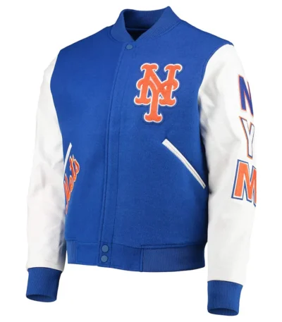New York Mets Letterman Blue and White Jacket