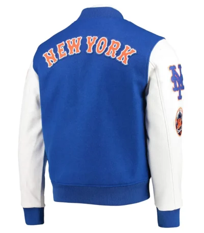 New York Mets Letterman Blue and White Jacket