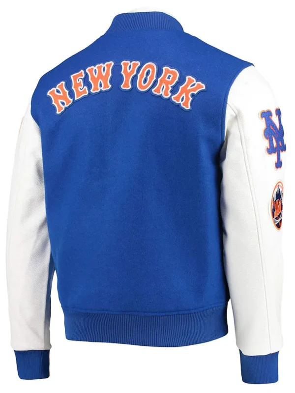 New York Mets Letterman Blue and White Jacket