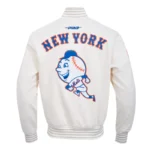 NY Mets Logo Game Day Eggshell Jacket