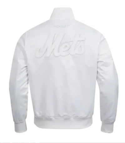 NY Mets White Out Satin Jacket