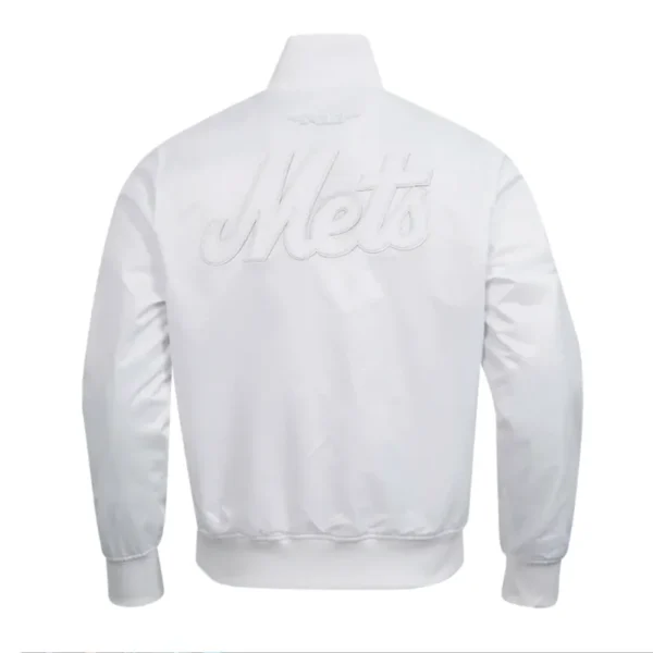 NY Mets White Out Satin Jacket