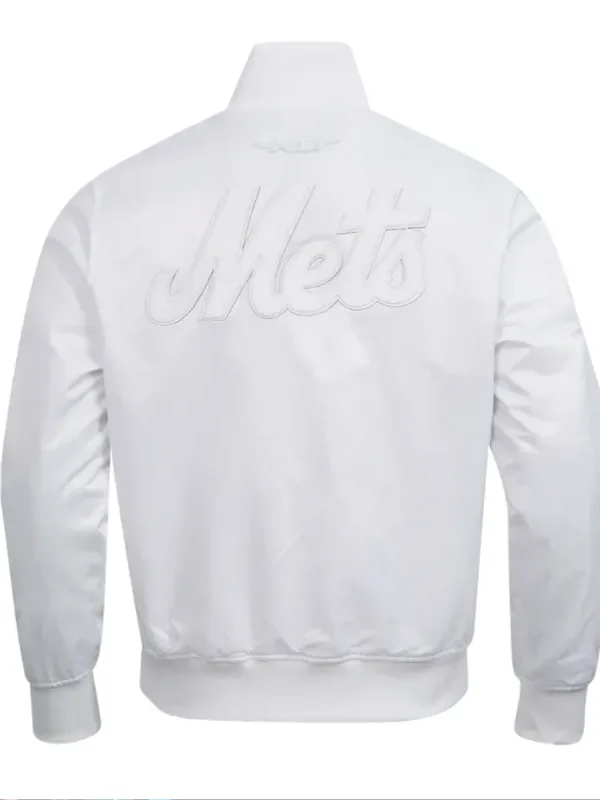 NY Mets White Out Satin Jacket