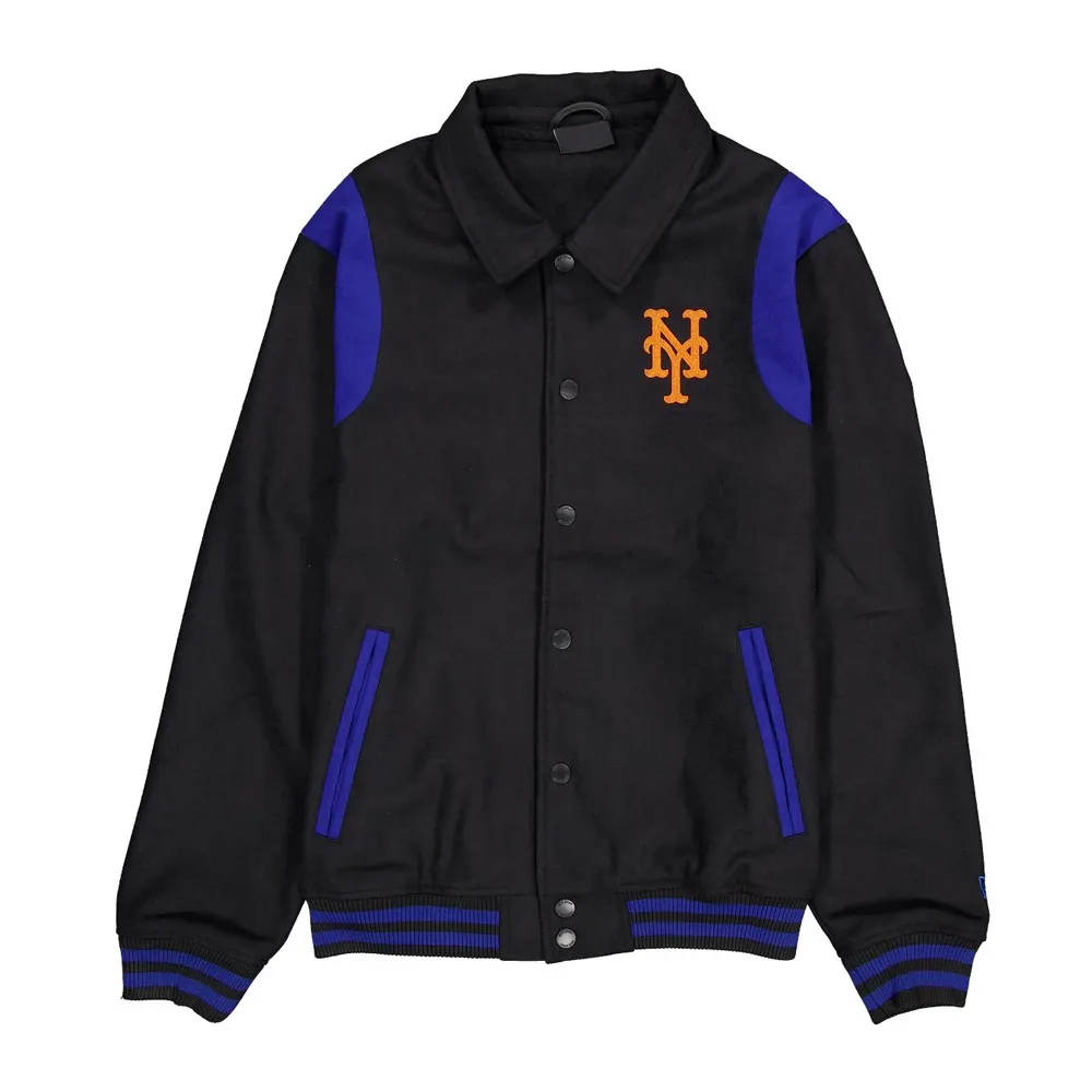 New York Mets Sport Night Teddy Varsity Jacket New York Mets Sport Night Teddy Varsity Jacket