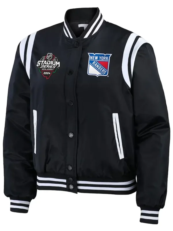 New York Rangers Black Bomber Full-Zip Jacket