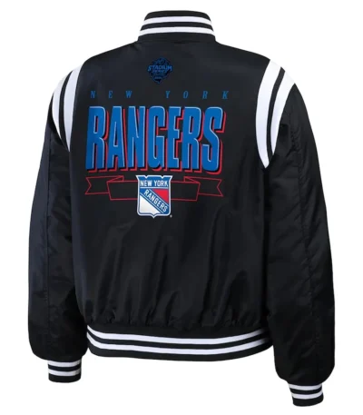 New York Rangers Black Bomber Full-Zip Jacket