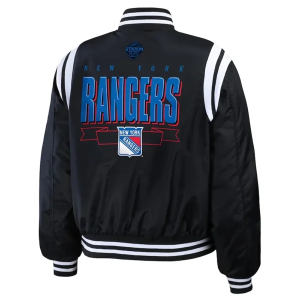 New York Rangers Black Bomber Full-Zip Jacket