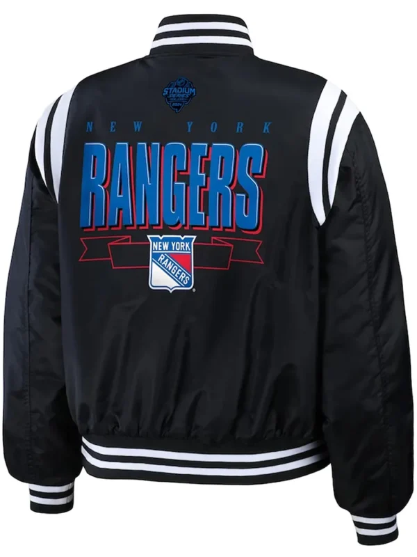 New York Rangers Black Bomber Full-Zip Jacket