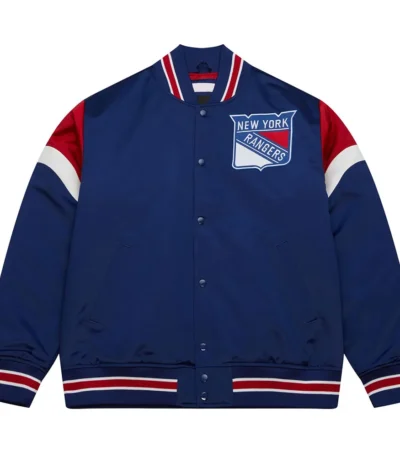 New York Rangers Heavyweight Blue Satin Jacket