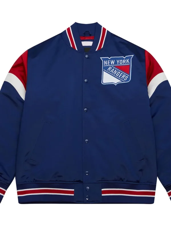 New York Rangers Heavyweight Blue Satin Jacket