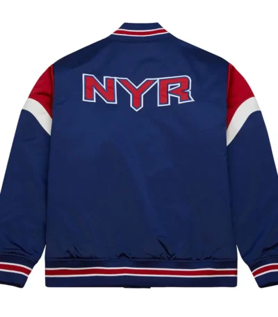 New York Rangers Heavyweight Blue Satin Jacket