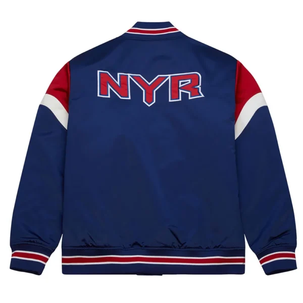 New York Rangers Heavyweight Blue Satin Jacket
