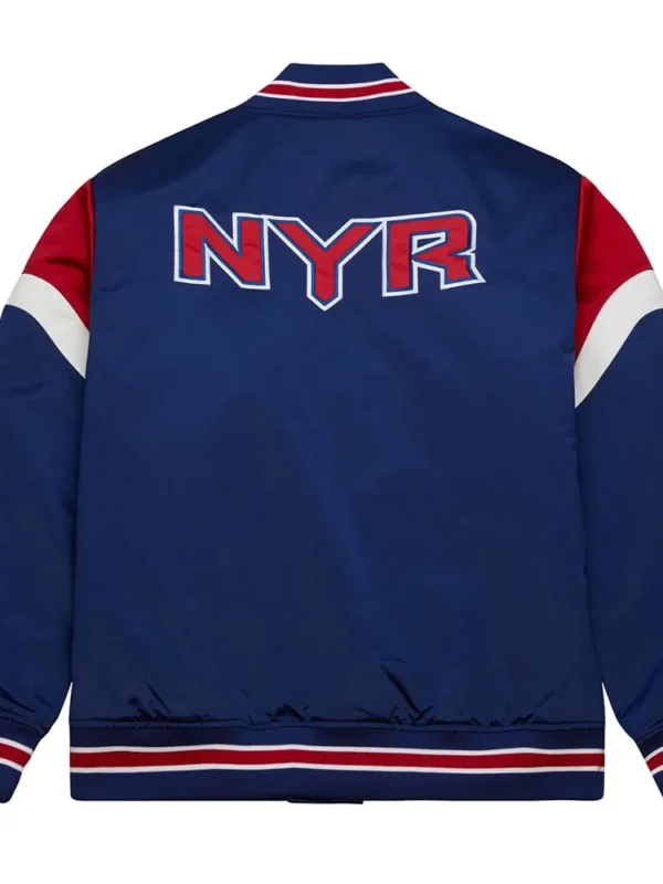 New York Rangers Heavyweight Blue Satin Jacket