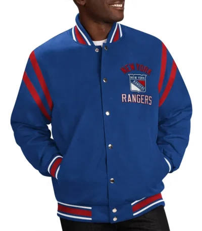 New York Rangers Tailback Blue Varsity Jacket