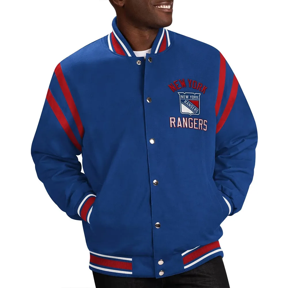 New York Rangers Tailback Blue Varsity Jacket New York Rangers Tailback Blue Varsity Jacket