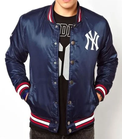 New York Yankees Baseball Blue Satin Jacket