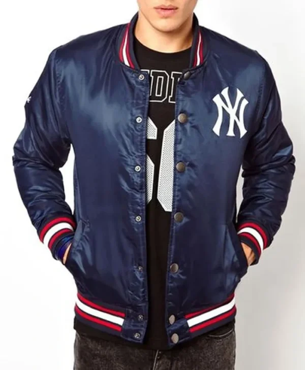 New York Yankees Baseball Blue Satin Jacket