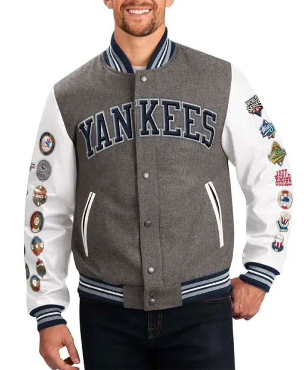 New York Yankees Challenger Gray Varsity Jacket
