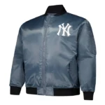 New York Yankees Charcoal Bomber Full-Zip Jacket