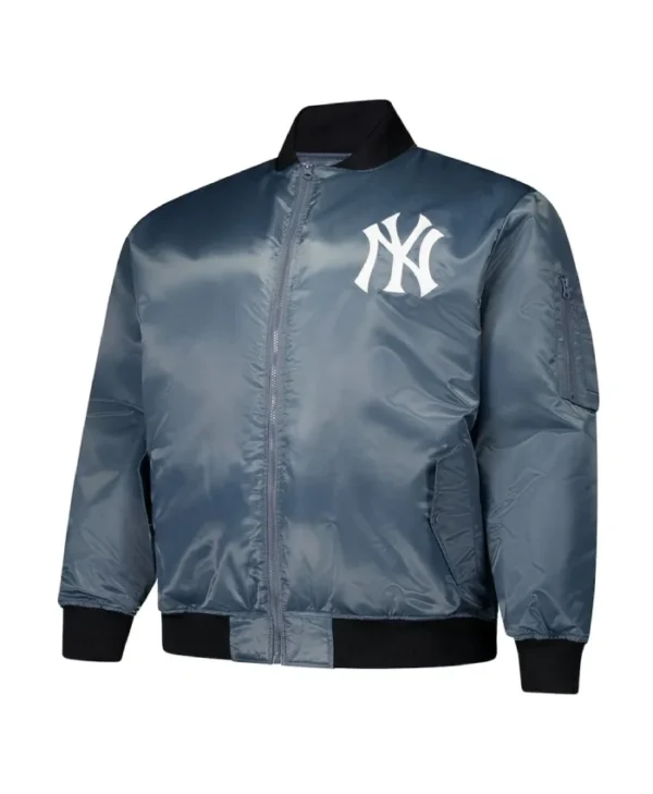 New York Yankees Charcoal Bomber Full-Zip Jacket