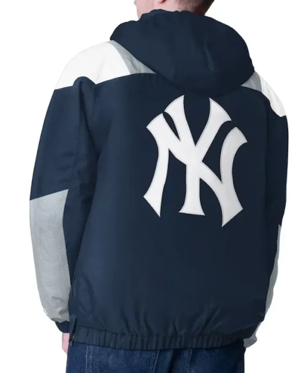 Navy NY Yankees Charger Half-Zip Pullover Jacket