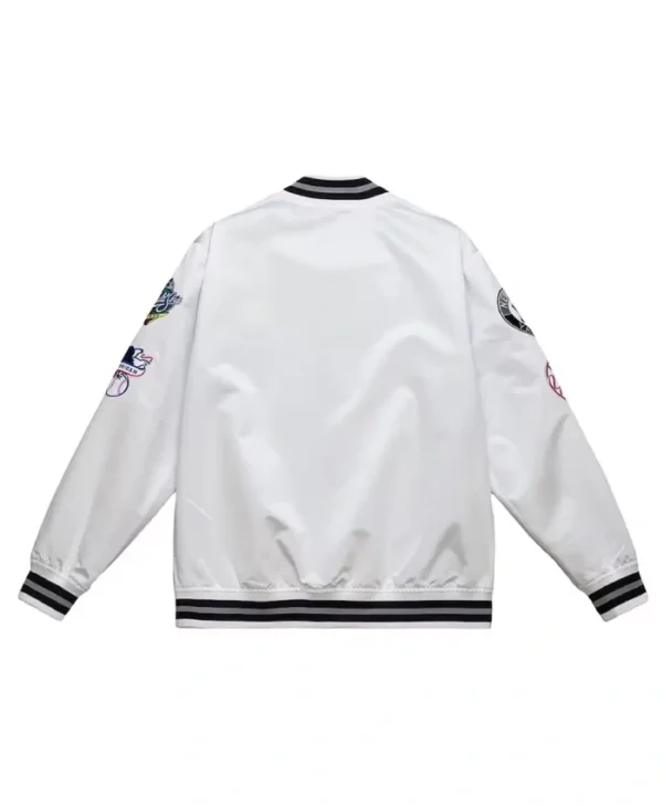 NY Yankees City Collection White Varsity Satin Jacket