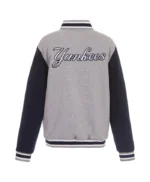 NY Yankees Embroidered Navy/Gray Varsity Jacket