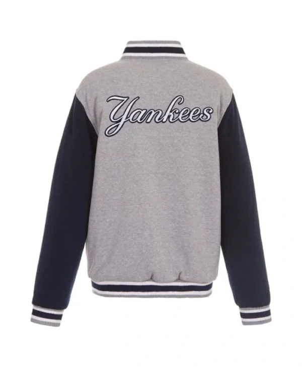 NY Yankees Embroidered Navy/Gray Varsity Jacket