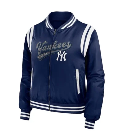 New York Yankees Full-Zip Navy Bomber Jacket