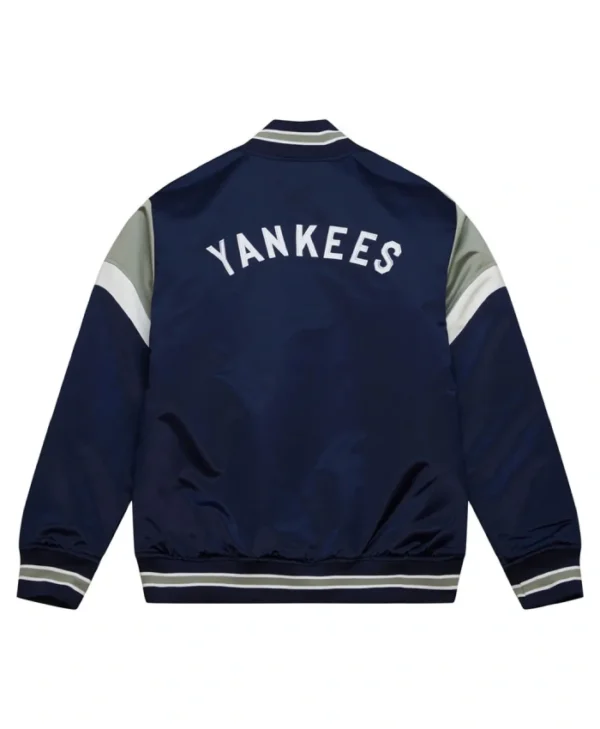 NY Yankees Navy Heavyweight Satin Jacket