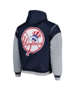 NY Yankees Navy and Gray Hoodie Jacket