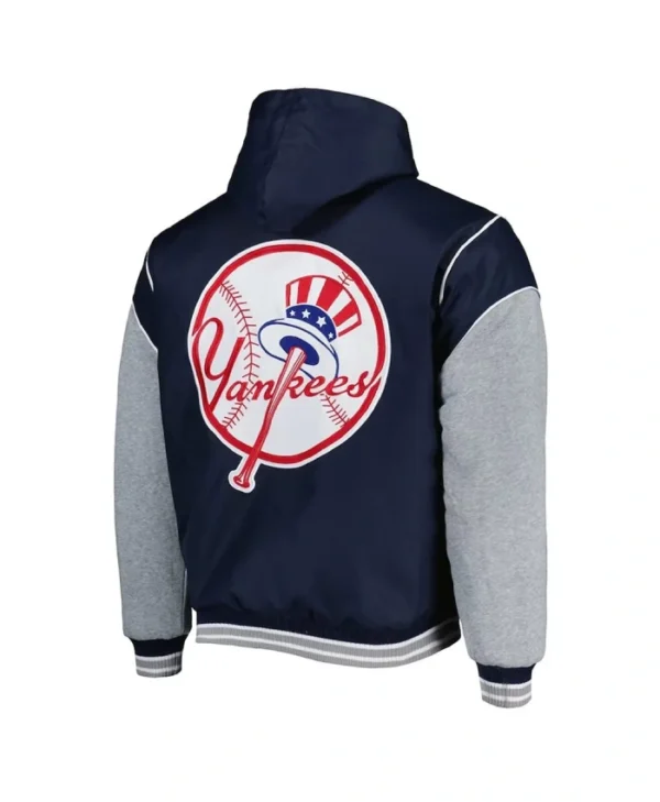 NY Yankees Navy and Gray Hoodie Jacket