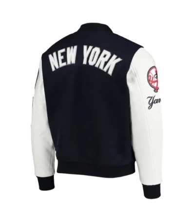NY Yankees Letterman Navy and White Jacket
