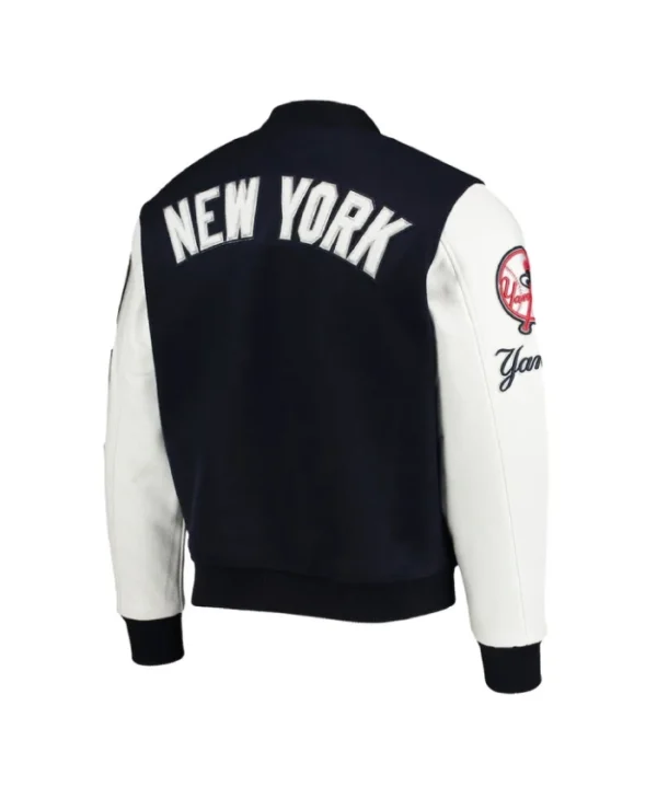 NY Yankees Letterman Navy and White Jacket