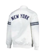 Power Forward New York Yankees White Satin Jacket