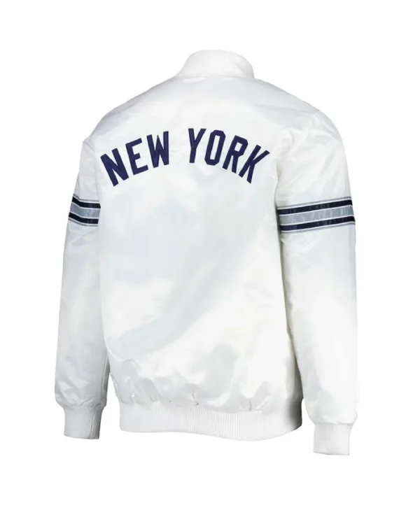Power Forward New York Yankees White Satin Jacket