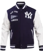 New York Yankees Navy Blue and White Varsity Jacket