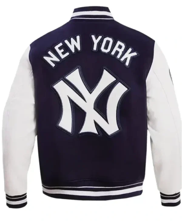 New York Yankees Navy Blue and White Varsity Jacket