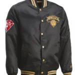 Ny Knicks 75th Anniversary Black And Gold Jacket