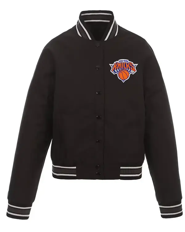 Ny Knicks Black Poly Twill Jacket Ny Knicks Black Poly Twill Jacket