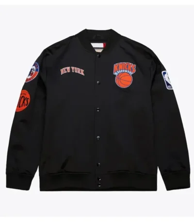Ny Knicks Black Satin Jacket