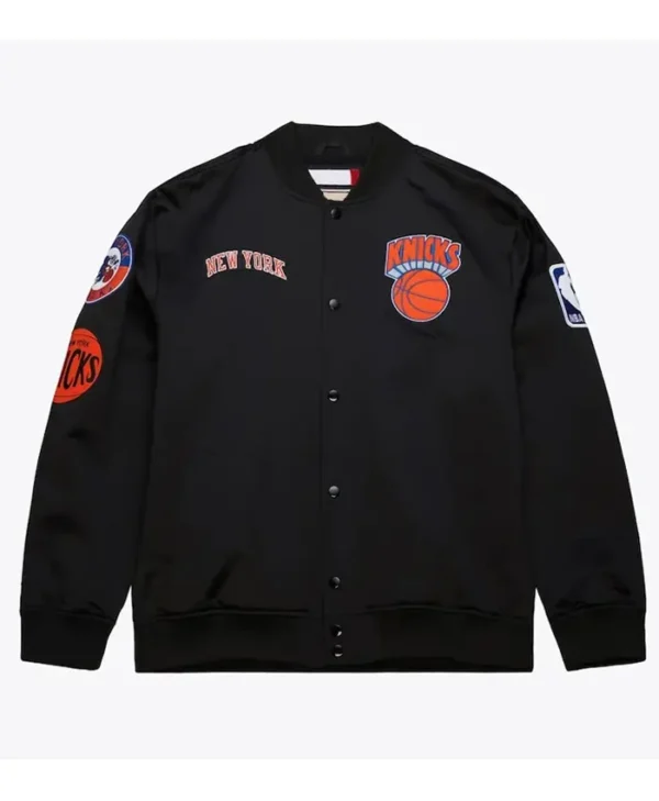 Ny Knicks Black Satin Jacket
