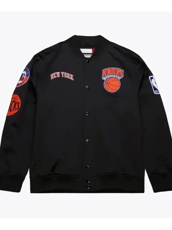 Ny Knicks Black Satin Jacket