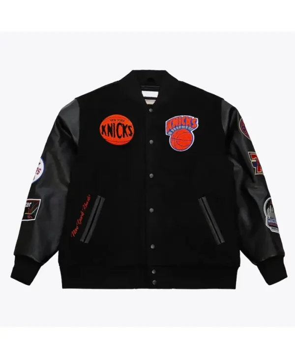 Ny Knicks Black Team Logo Varsity Jacket