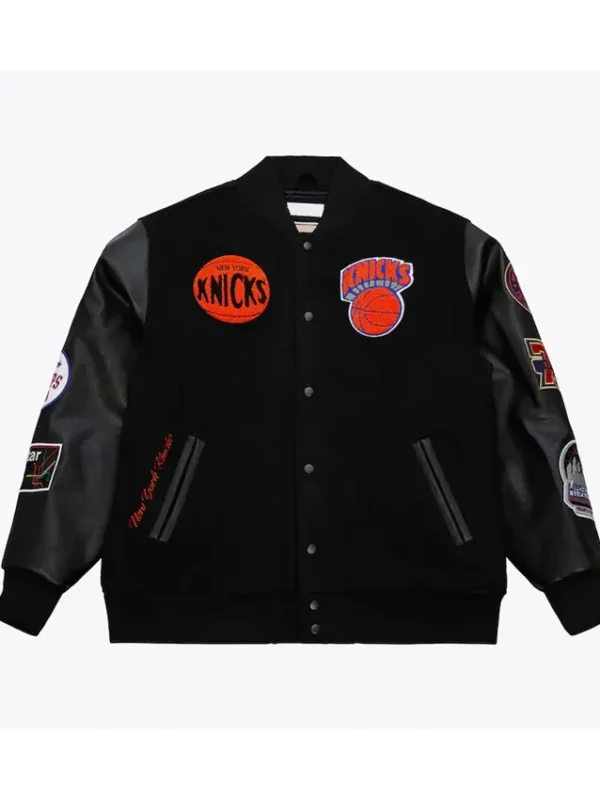 Ny Knicks Black Team Logo Varsity Jacket