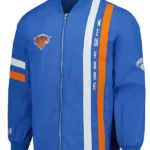 Ny Knicks Blue Stitch Applique Bomber Jacket
