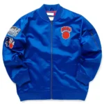 Ny Knicks Bomber Royal Lightweight Satin Jacket